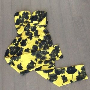 Mustard Seed strapless Jumpsuit in yellow size small